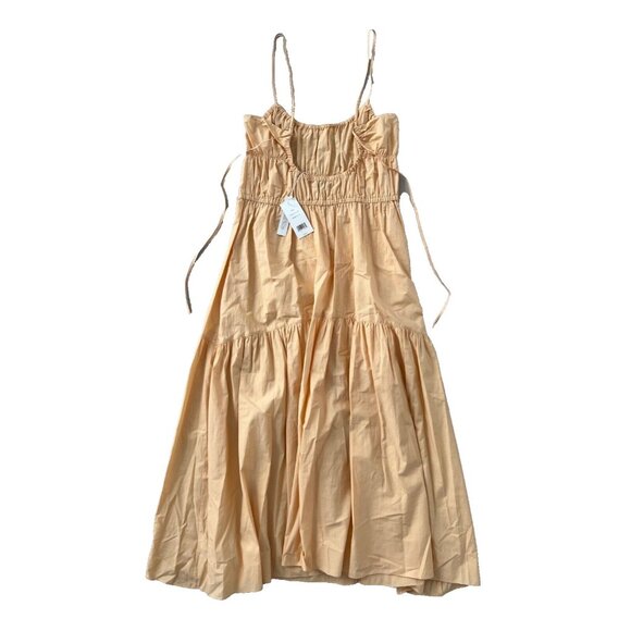 Vince Ruched Tie Back Cami Dress Peach ( M ) - Picture 5 of 5